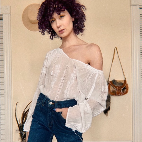 SOLD White Romanian Embroidered Blouse Vintage - Picture 15 of 15